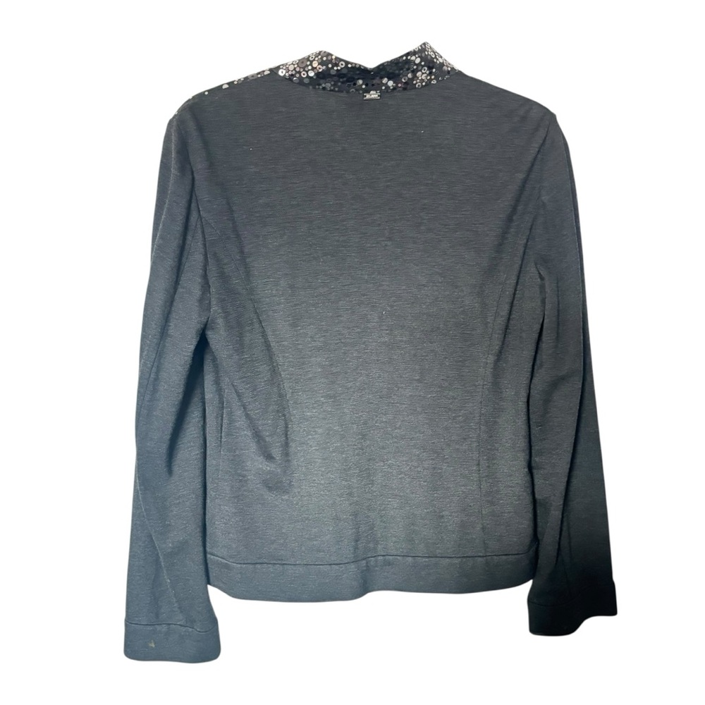ST JOHN Womens Gray Cardigan Jacket Sequin Embellishments SZ S Petite Party Chic - Picture 4 of 7